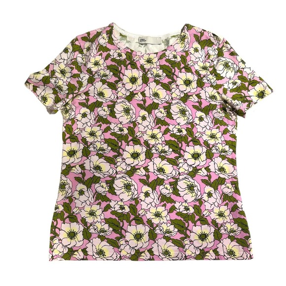 Tory Burch Tops - Tory‎ Burch Graphic Floral Multicolor Cotton Crew Neck Short Sleeve T-Shirt XS